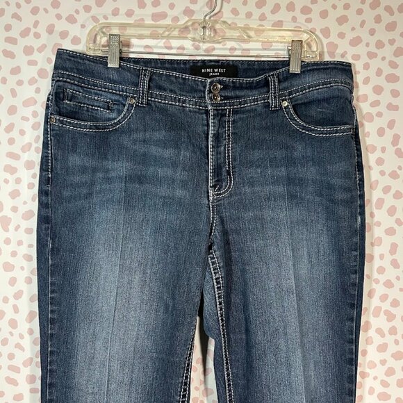 Nine West Women's 14 Bootcut Denim Jeans Embellished Annette Jean Bootcut Flare - Picture 4 of 11